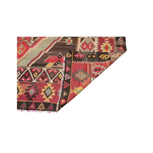 1960s Large Vintage Turkish Kilim Rug - 7`7″ X 14`1″ Ft. For Sale - Image 5 of 6