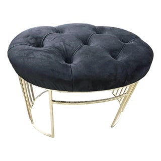 1990s Tufted Vanity Stool For Sale