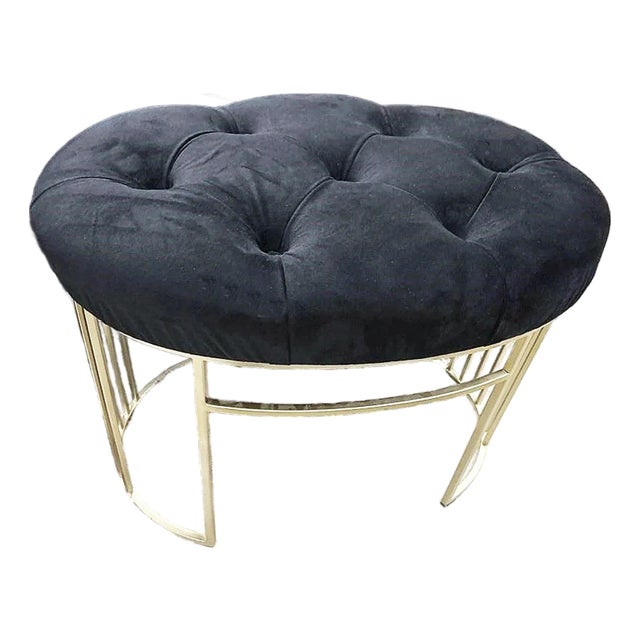 1990s Tufted Vanity Stool For Sale