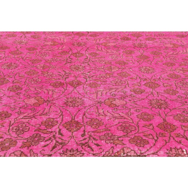 Mid 20th Century Vintage Turkish Pink Sivas Rug, 04'07 X 07'00 For Sale - Image 5 of 10