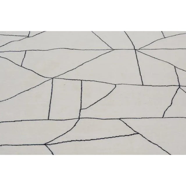 Moroccan Moroccan Beni Ourain Hand Knotted Wool Rug,8'1''X10' For Sale - Image 3 of 6