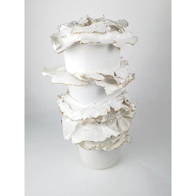 Rrippeled beauty sculpture by dora stanczel one of a kind. Dimensions: d 20 x w 20 x h 32 cm. Materials: porcelain and...