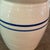 Beige Vintage Signed Marshal Pottery Stoneware Crock Jar and Lid With Double Cobalt Stripes For Sale - Image 8 of 12