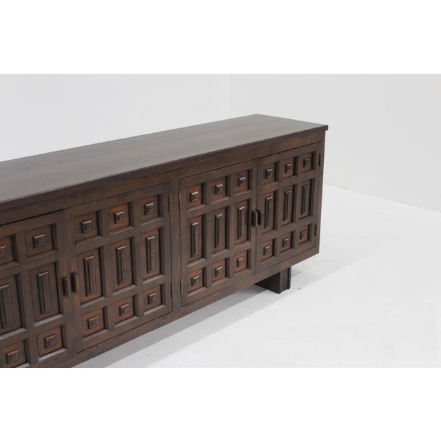 1970s Vintage Spanish Brutalist Sideboard, 1970s For Sale - Image 5 of 9