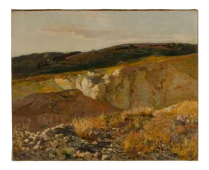 Claude Firmin (French, 1864 - 1944)"Abandoned Hill" Oil on Canvas of Villeneuve-Les-Avignon.