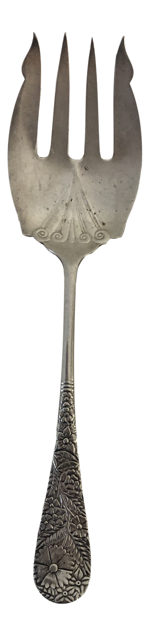 Vintage Silver Plate Large Serving Fork