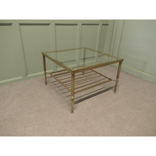 Mid 19th Century Square Brass Coffee Table This is a superb quality Italian design, the frame is made in brushed brass...
