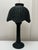 Vintage Boho Chic Wicker Mushroom Shaped Scalloped Edge Table Lamp, Dark Green For Sale In Houston - Image 6 of 11