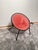 Rare red single ‚balloon’ lounge chair by hans olsen. Design: hans olsen, 1955 for lea design original red suede leather....