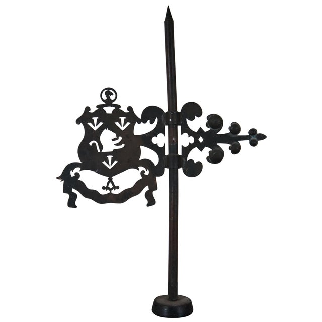 English Antique English Architectural Wrought Iron Lion Coat of Arms For Sale - Image 3 of 13