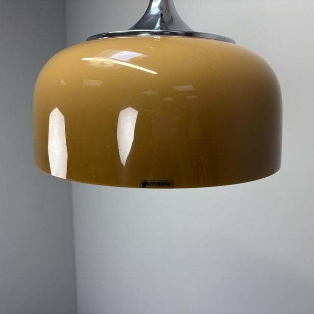 - Mid-century Pendant by Meblo, Harvey Guzziny, 1970s, Italy, - made of plastic, fabric and metal, - shows signs of wear...