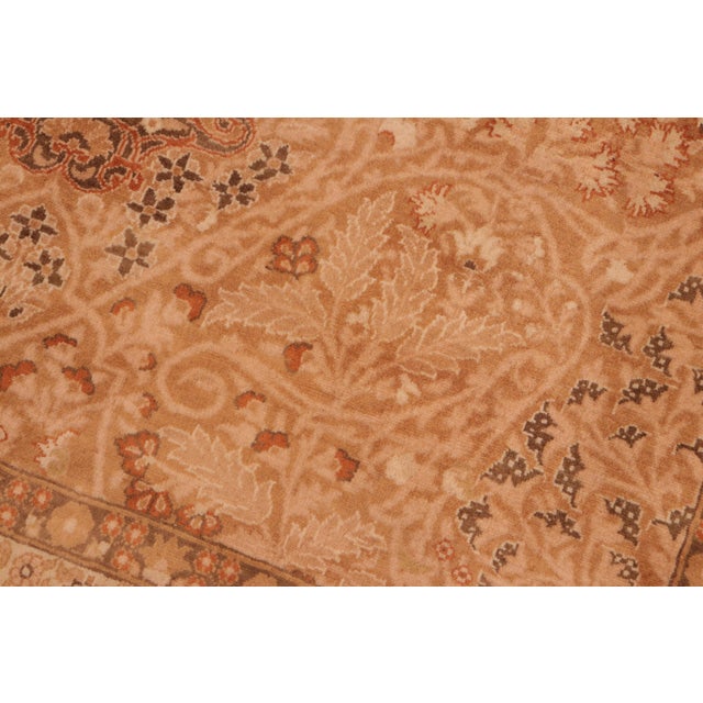 Shabby Chic 1990's Pak-Persian Gold/Beige Wool Rug - 4'7'' X 6'9'' For Sale In New York - Image 6 of 9