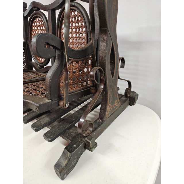 Antique Miniature Swing Set With Cane Seats - Plant Stand For Sale - Image 15 of 17