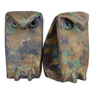 Mid 20th Century Brutalist Noguchi Style Owl Bookends- a Pair For Sale