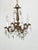 Antique 4 Arm 4 Light Glowing Graceful Brass Cut Lead Glass Crystal Chandelier For Sale - Image 9 of 13