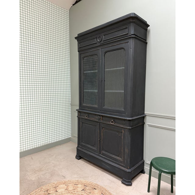 Louis-Philippe Sideboard in Glass and Wood For Sale - Image 13 of 17
