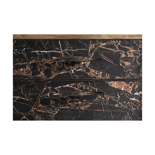 Modern Black Marble and Wood Sideboard For Sale - Image 13 of 15
