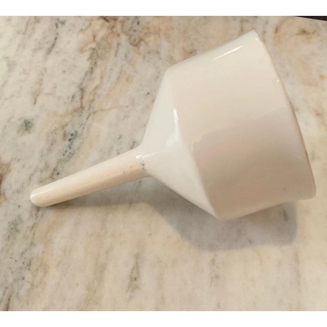 Off-white 1930s Coors Pottery Porcelain Funnel For Sale - Image 8 of 10