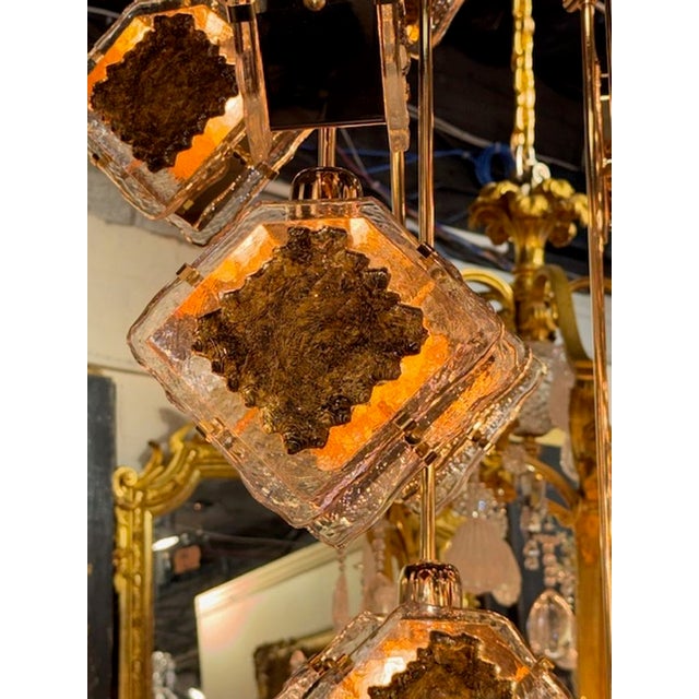 Glass Murano Dangle Chandelier For Sale - Image 7 of 7
