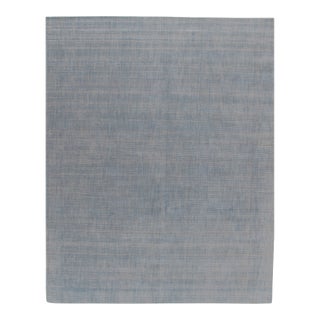 Simplicity Blue Contemporary Handwoven Rug 8' X 10' For Sale
