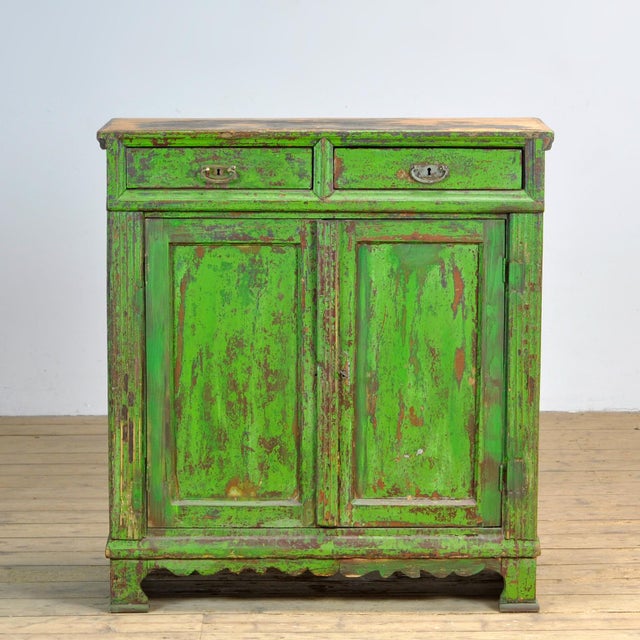 Rustic Green Pine Dresser, 1910s For Sale - Image 3 of 17