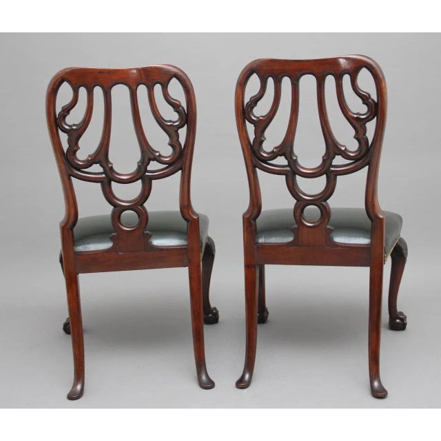 Set of 19th-Century Carved Mahogany Side Chairs For Sale - Image 6 of 9