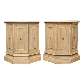 Pair of 19th Century Country French Pine Console Cabinets with Storage For Sale