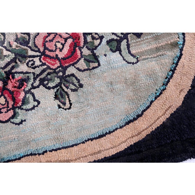 American 1900s, Handmade Vintage American Hooked Rug 2.4' X 3.4' For Sale - Image 3 of 8