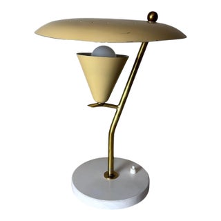 Mid 20th Century Italian Adjustable Table Lamp in Metal and Brass For Sale