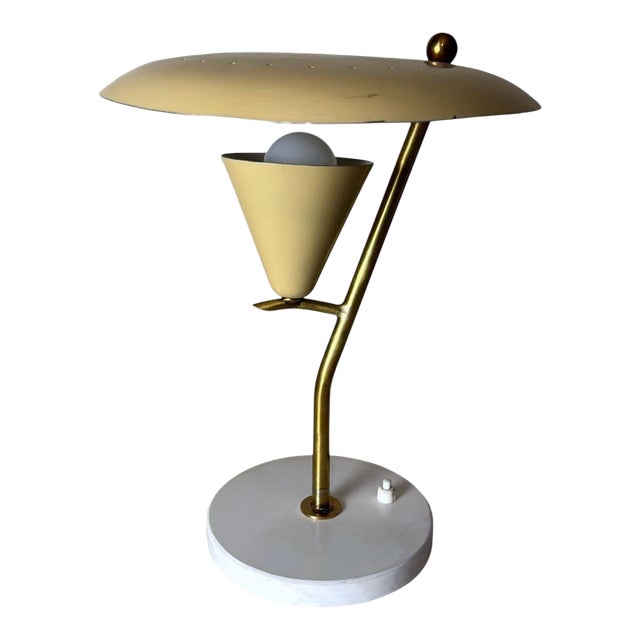 Mid 20th Century Italian Adjustable Table Lamp in Metal and Brass For Sale