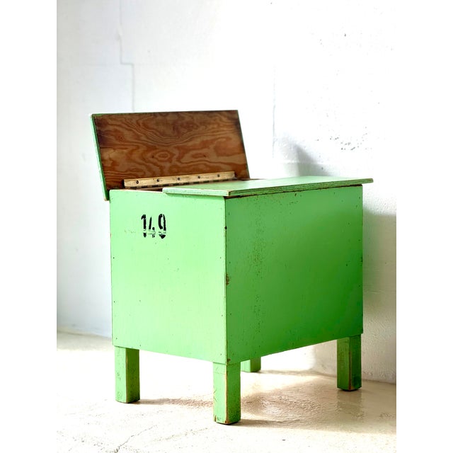 Industrial Green Storage Table, 1960 For Sale - Image 4 of 14