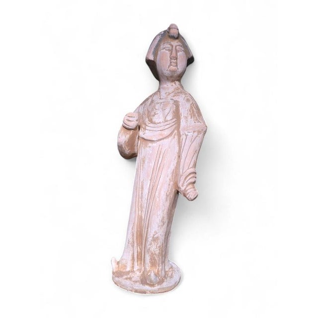 Chinese Terracotta Court Lady Figurine, 1950s For Sale - Image 3 of 10