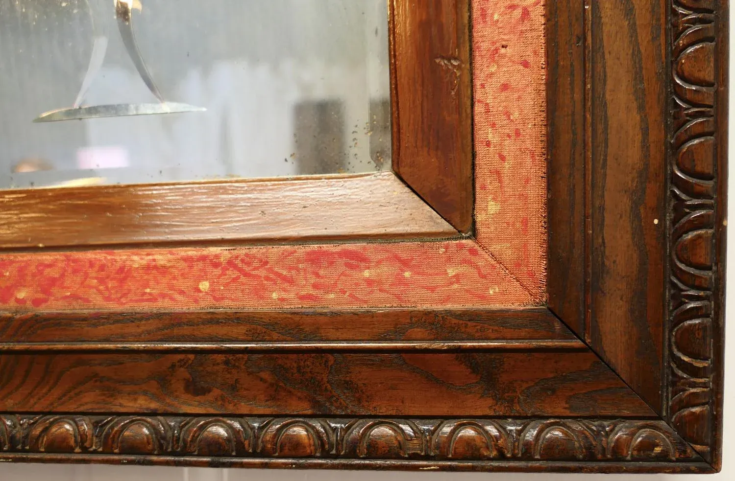 Victorian Reverse Painted Etched Mirror | Chairish