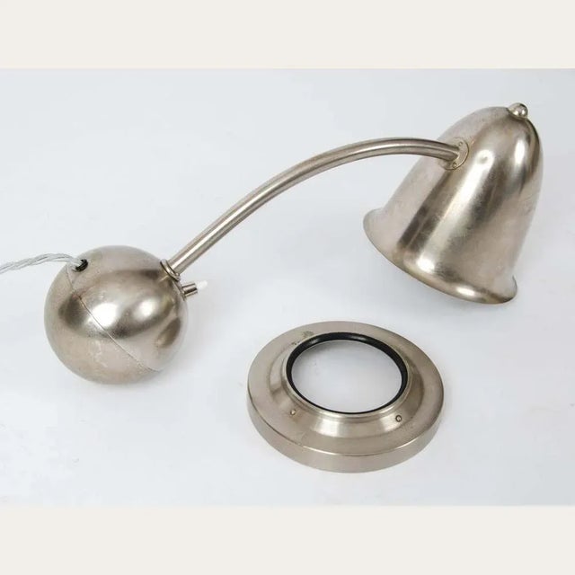 Gray Art Deco Table Lamps in Nickel from Daalderop KDM Royal Holland, 1930s, Set of 2 For Sale - Image 8 of 11