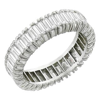 Late 20th Century Platinum Eternity Band, Size 5 For Sale