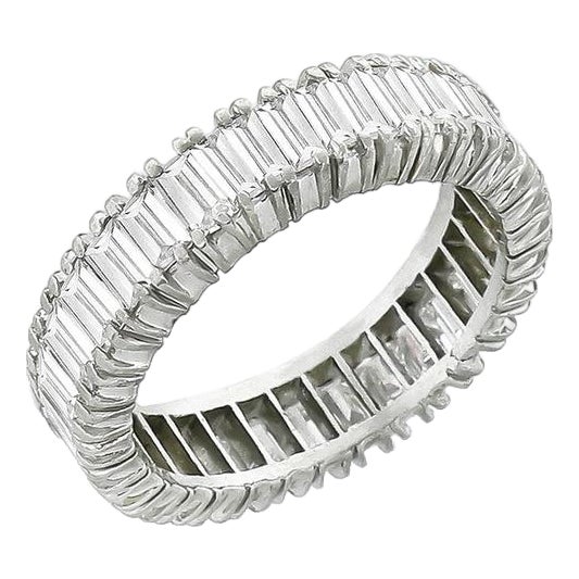 Late 20th Century Platinum Eternity Band, Size 5 For Sale
