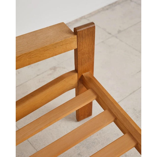 Brutalist Lounge Chair with Ottoman in Oak and Leather by Tage Poulsen, Denmark, 1960s, Set of 2 For Sale - Image 14 of 18