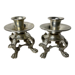 Vintage Reed and Barton Silverplate Candlestick Holders- a Pair For Sale