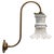 German Holophane Glass Brass and Enamel Converted Gas Wall Lamp, 1900s For Sale - Image 6 of 6