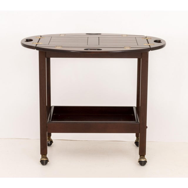 Mid 20th Century Bombay Company Mahogany Rolling Tea Trolley For Sale - Image 5 of 11