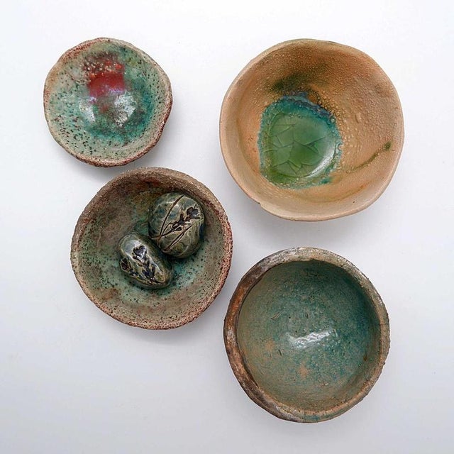 Green Decorative Ceramics by N. Lebrun for Fond d'Atelier, Belgium, 1970s, Set of 6 For Sale - Image 5 of 13