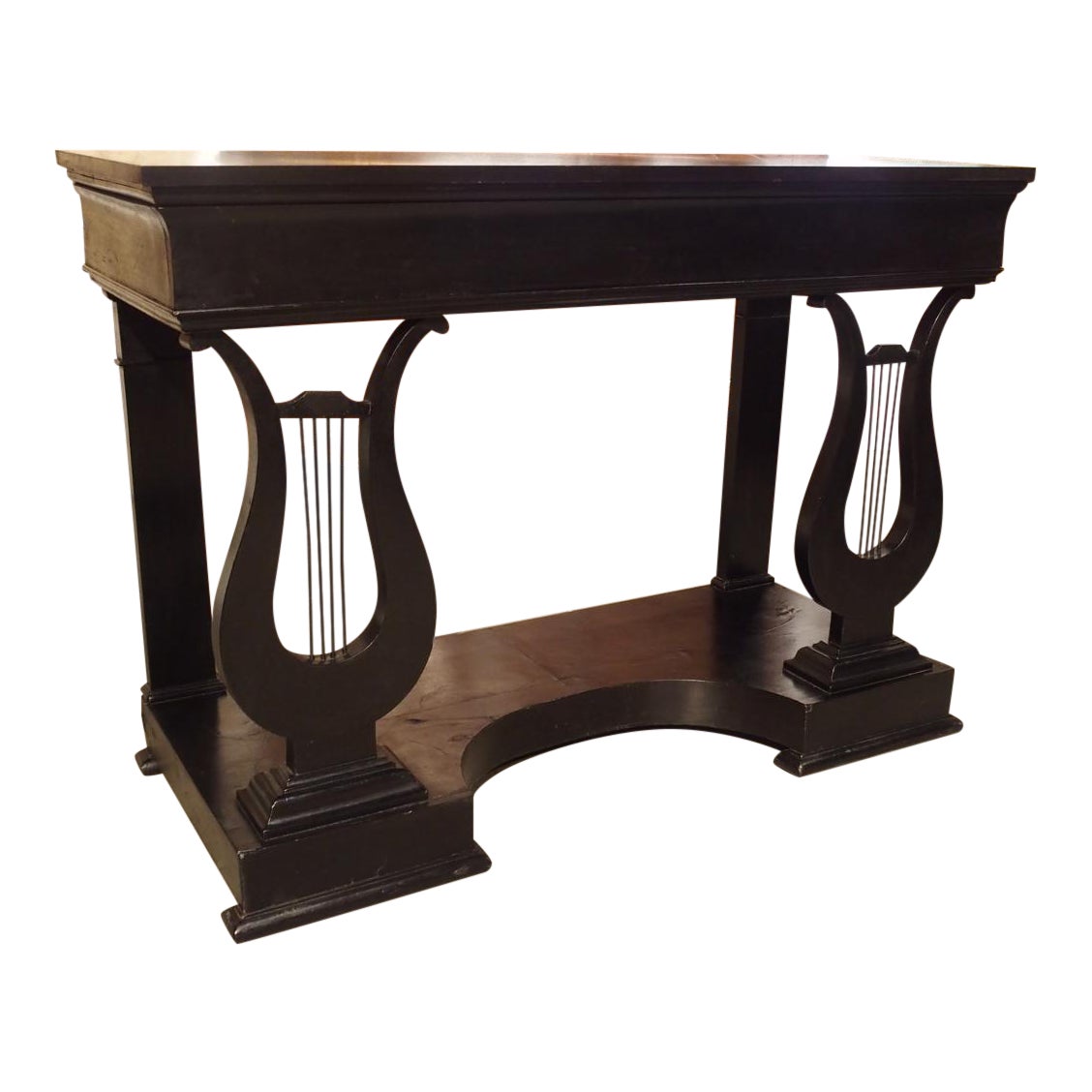 Antique French Neoclassical Lyre Base Console Table Chairish