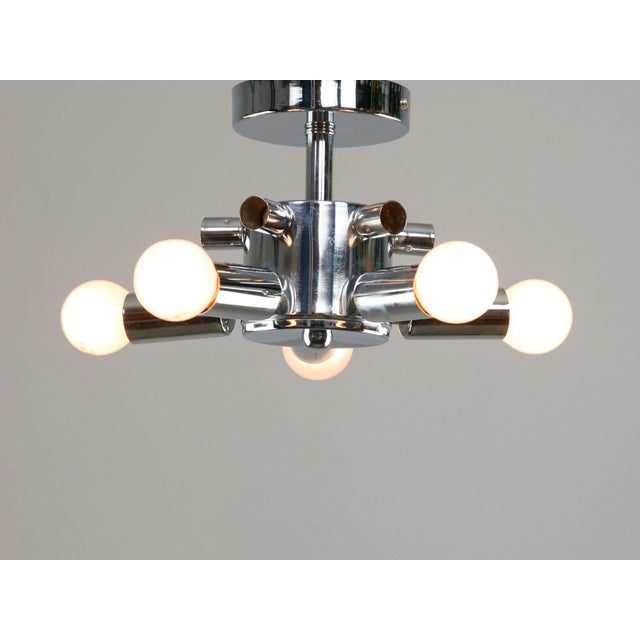 Silver Vintage Italian Ceiling Lamp in Chrome and Opaline, 1980s For Sale - Image 8 of 13