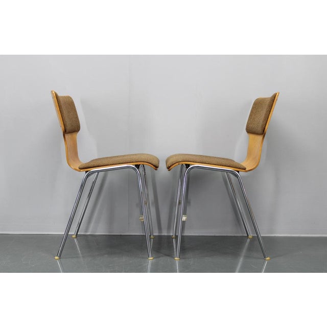 Plywood Chairs with Fabric Upholstery, Germany, 1970s, Set of 4 For Sale - Image 17 of 18