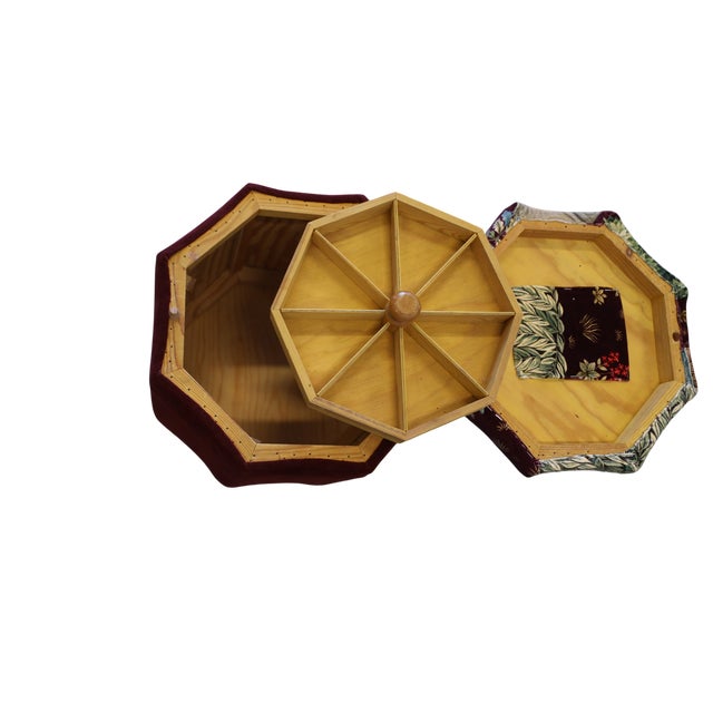 Black Star-Shaped Sewing Ottoman in The Brook Velvet from Morris & Co., 1950s For Sale - Image 8 of 10