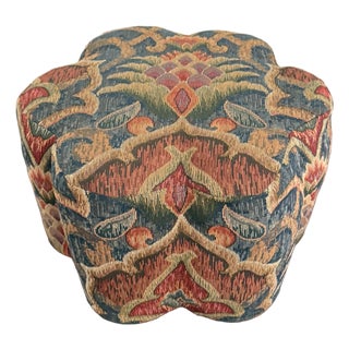 Vintage 1970s Upholstered Footstool For Sale