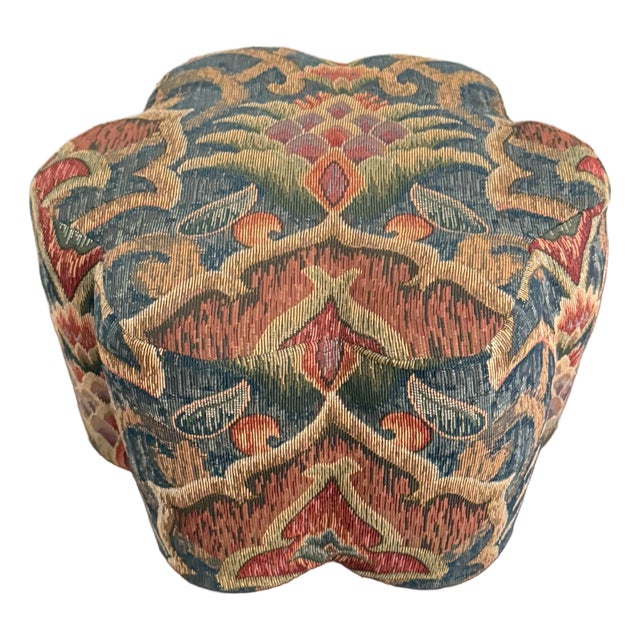 Vintage 1970s Upholstered Footstool For Sale