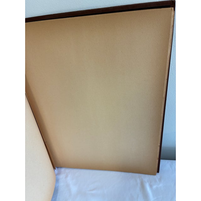Vintage Embossed Leather Scrapbook Album With Crest and Gold Detailing For Sale - Image 10 of 14