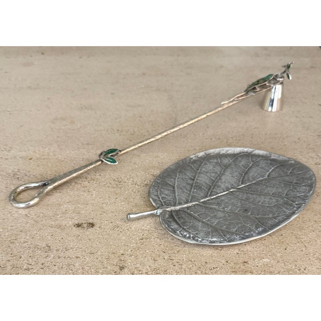 Emilia Castillo Candle Snuffer and Leaf Dish For Sale - Image 9 of 12