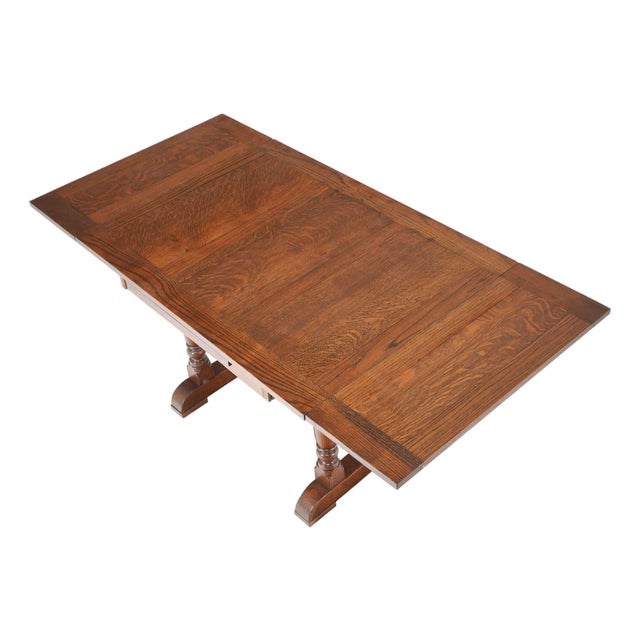 Vintage Rectangular Oak Dining Table For Sale